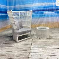 leisure conversation garden  synthetic white rattan  chair