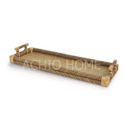 High quality Elegant natural abaca tray home decoration tableware accessories