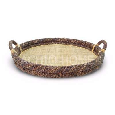 2016 New design High quality natural abaca tray wholesale homewares rustic decor